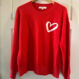 LOFT Heart Balloon Sleeve Sweater